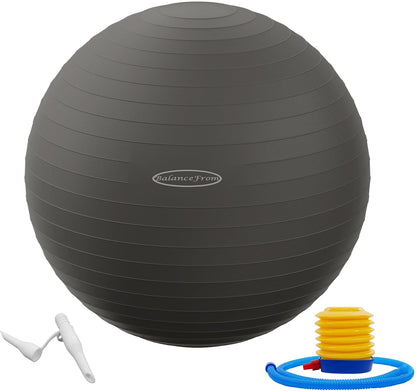 BalanceFrom Pelota de Ejercicio Antiexplosión - Gris - 48-55cm, M - Pelota de Ejercicio
