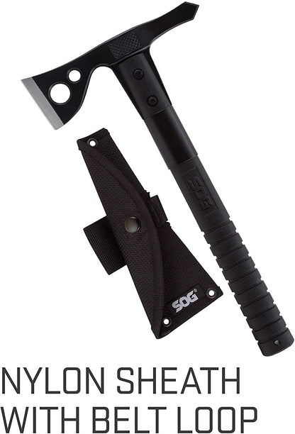 SOG Specialty Knives and Tools F06TN-CP Fasthawk Tactical Tomahawk with 2-Inch Steel Axe Blade and Black Ballistic Nylon Sheath, black finish