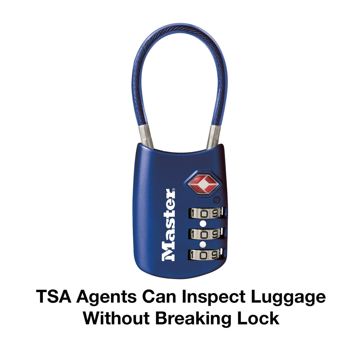 Master Lock Blue Set Your Own Combination TSA Approved Lock, candado con cierre de viaje es perfecto para maletas, bolsos o mochilas, paquete de 2, 4688BLUEC2