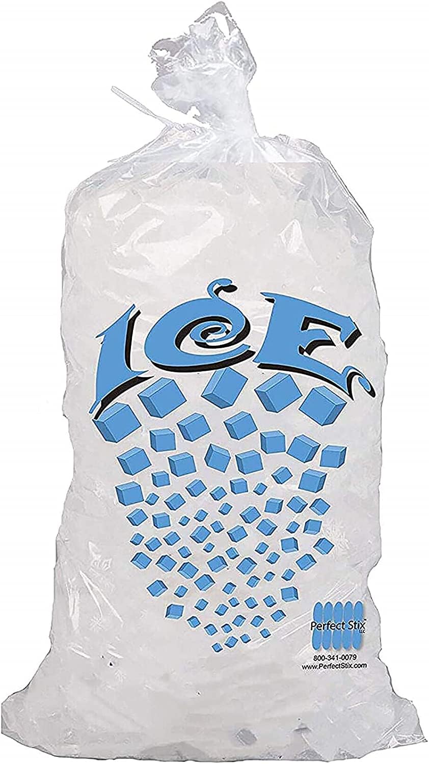 Bolsa de hielo con cierre de corbata, 10 libras (paquete de 1000)