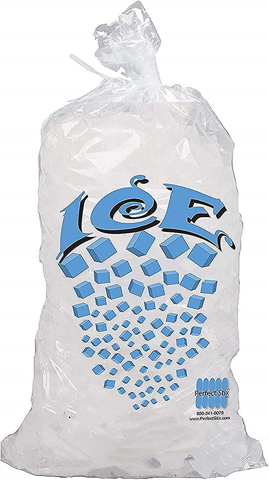 Bolsa de hielo con cierre de corbata, 10 libras (paquete de 1000)