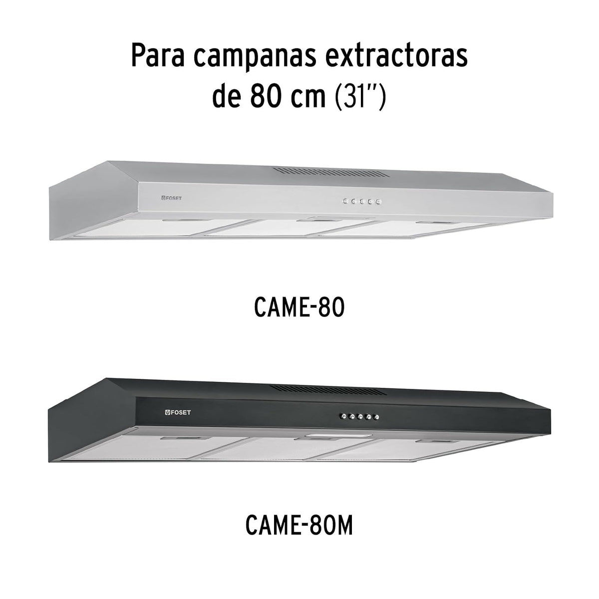 Foset FILM-C80, Juego de 3 filtros de aluminio para campana CAME-80