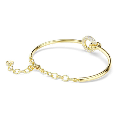pulsera Swarovski Dextera, corte redondo, blanco, oro tSwarovski chapado en uno
