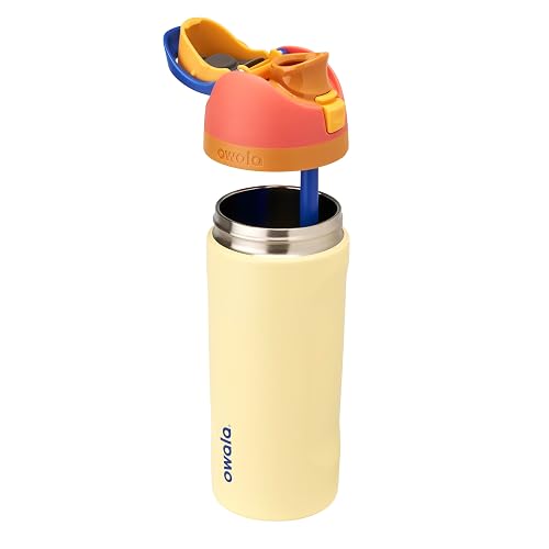 Owala Kids FreeSip Insulated Stainless Steel Water Bottle with Straw for Sports, Travel, and School, BPA-Free Sports Water Bottle, 16 oz, Misty Horizon