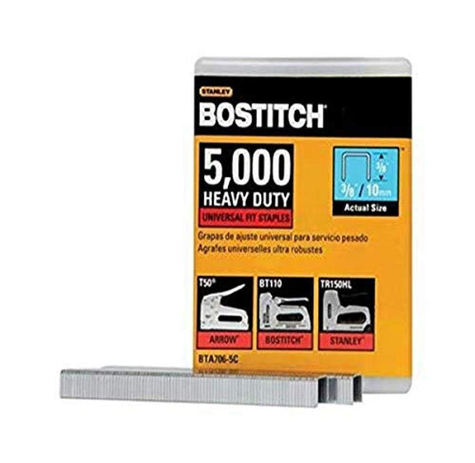 BOSTITCH BTA706-5C - Grapas de construcción resistentes, 3/8 x 2/5 pulgadas, paquete de 5000