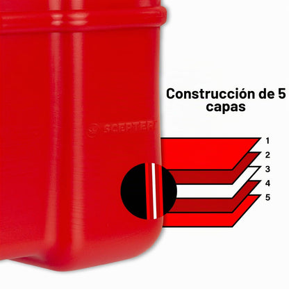 Scepter Marine 08667 Depósito de combustible rectangular - 9 galones, rojo