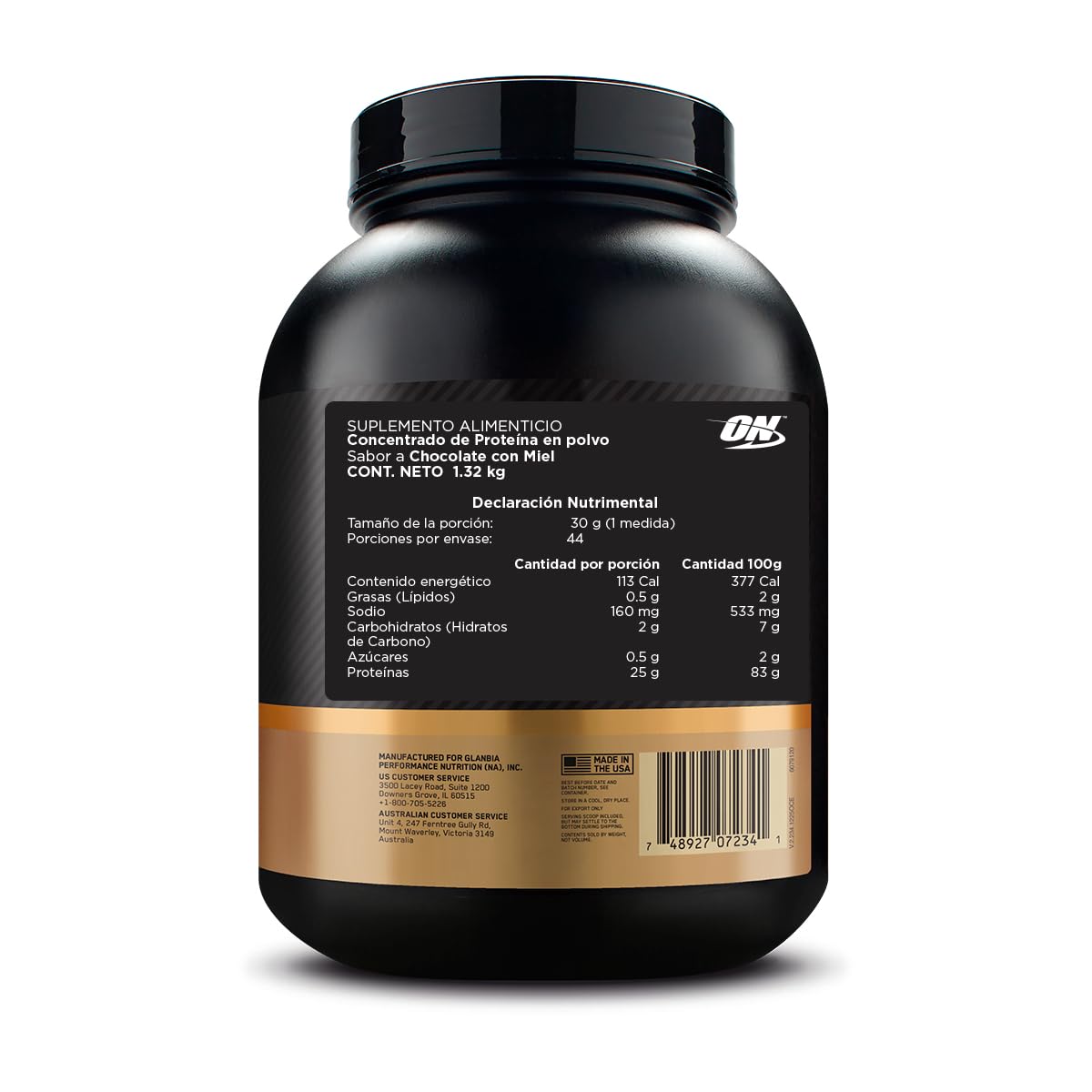 Optimum Nutrition Gold Standard 100% Isolate Prote?na Whey | Isolate En Polvo, Choco Honey, 2.91 Lb, Natural