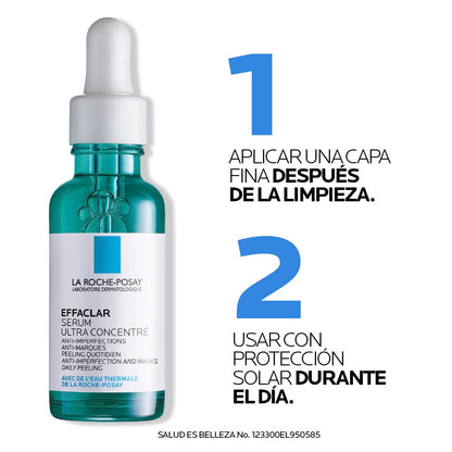 La Roche-Posay Effaclar Sérum Concentrado Facial Anti-Imperfecciones 30ml | Sérum Dermatológico, Trata y Corrige Imperfecciones, Purifica y Alisa la Piel, Con Ácido Glicólico y Salicílico/LHA