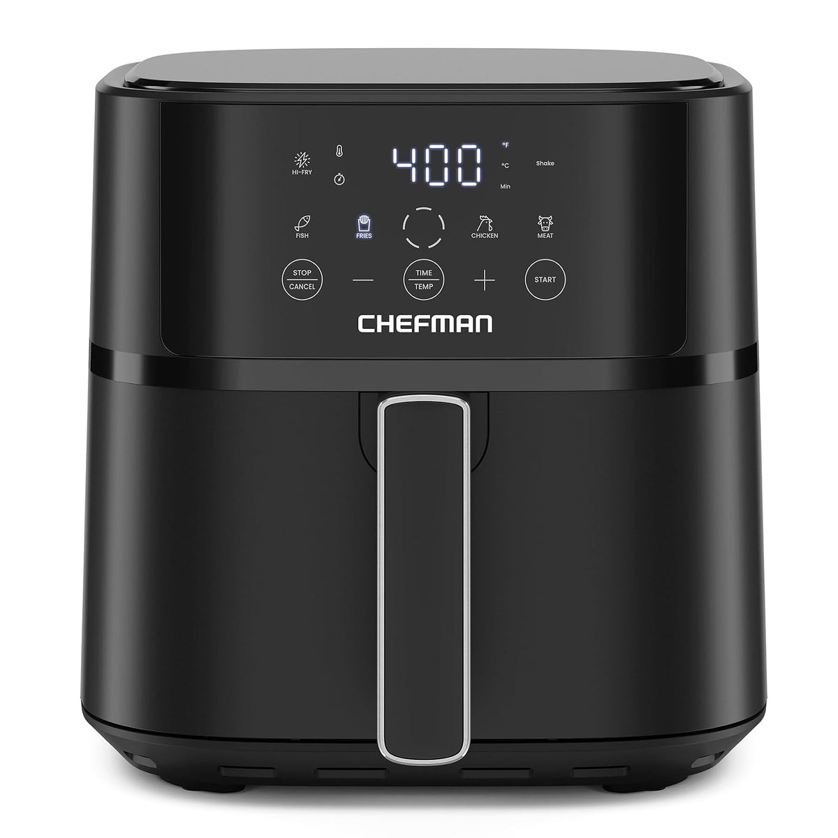 Chefman TurboFry Freidora de Aire Digital, 3.7 L o 6 qt - 6 quarts - Negro