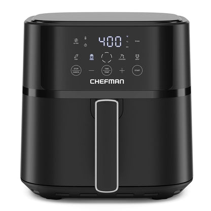 Chefman TurboFry Freidora de Aire Digital, 3.7 L o 6 qt - 6 quarts - Negro