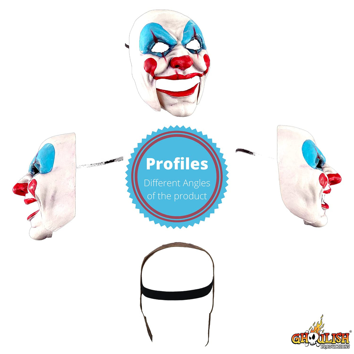 Clown, Máscara de Látex de Payaso Asesino Creepy, Ideal Para Fiestas de Disfraces y Halloween by Ghoulish Productions.