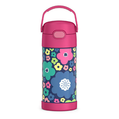 Thermos FUNtainer Botella de Agua Infantil Acero Inoxidable 12 oz - 0.4 Litros - Flores Mod