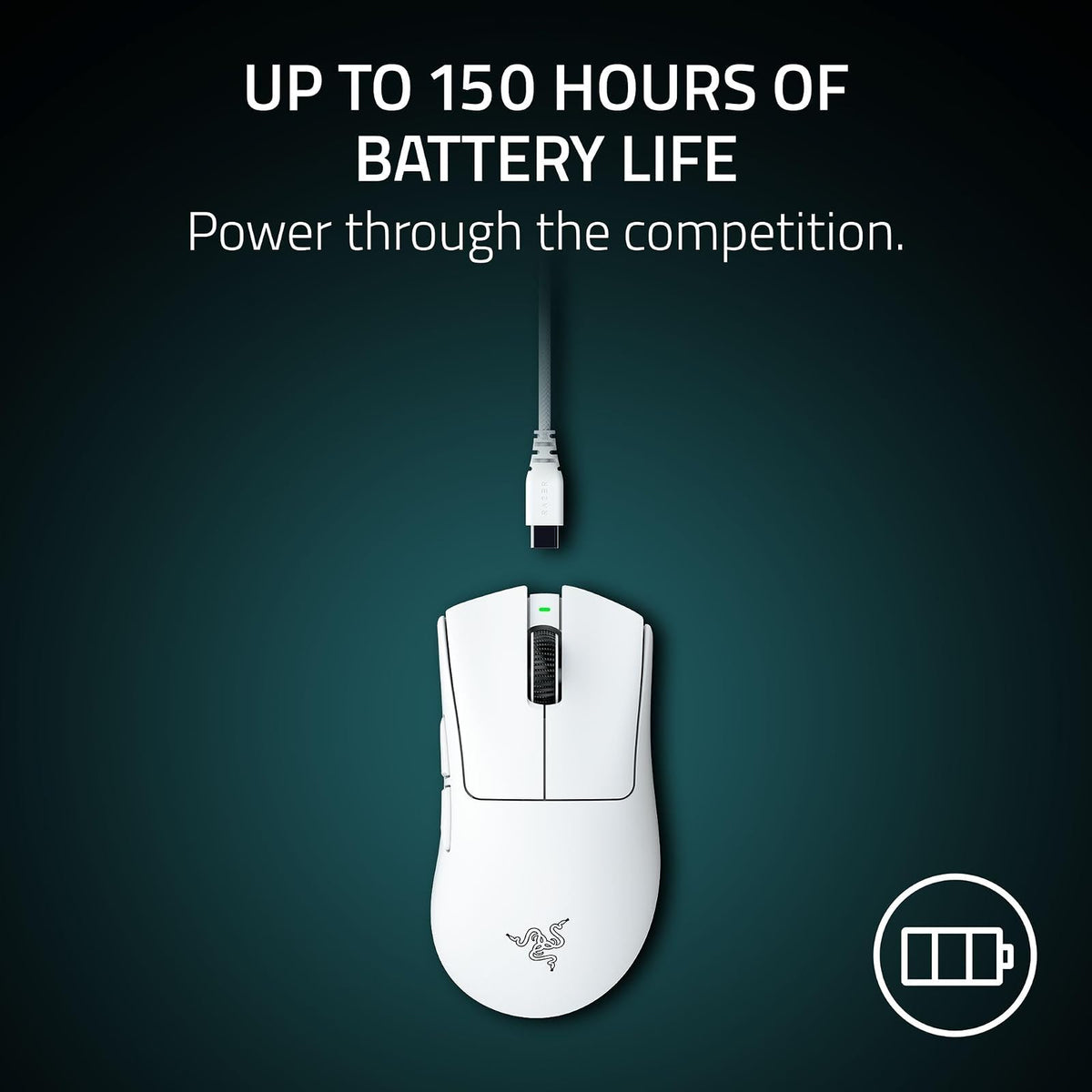 Razer DeathAdder V4 Pro - Mouse inalámbrico para Juegos: 56 g, Ligero, HyperSpeed Wireless Gen-2, Rueda de Desplazamiento óptico, interruptores ópticos Gen-4, Sensor Focus Pro 45K Gen-2, batería de