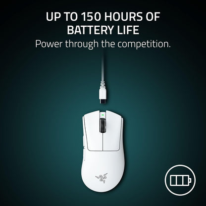 Razer DeathAdder V4 Pro - Mouse inalámbrico para Juegos: 56 g, Ligero, HyperSpeed Wireless Gen-2, Rueda de Desplazamiento óptico, interruptores ópticos Gen-4, Sensor Focus Pro 45K Gen-2, batería de
