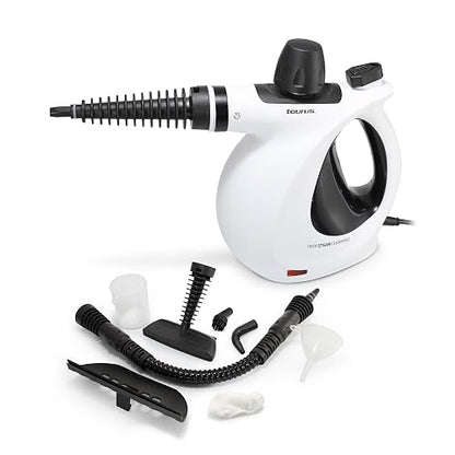 TAURUS MEDUSA CLEAN | Limpiador de vapor sanitizante | Vapor a presión 3 bar | Plancha vertical Elimina olores y bacterias | Limpieza ecológica sin químicos | 9 accesorios | Tanque 350 ml