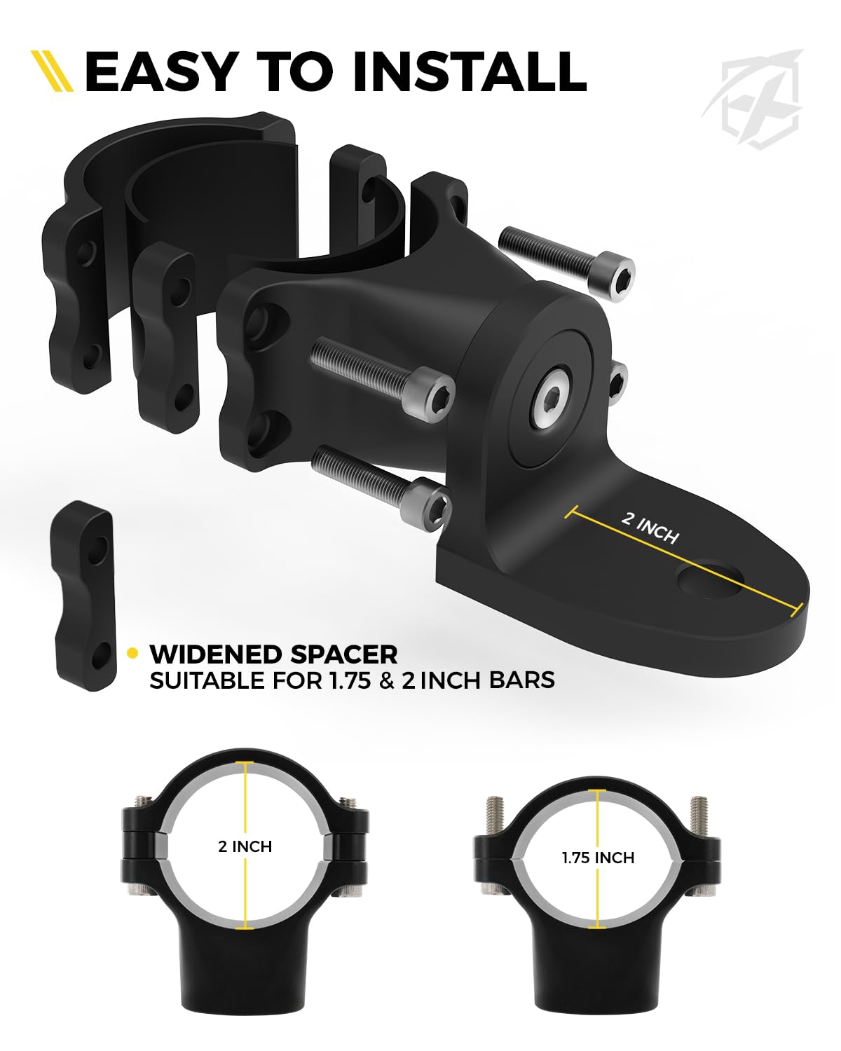 Xprite - Soporte para poste de bandera resistente, soporte de luz de látigo, aleación de aluminio CNC 6061, soporte de montaje de luz ajustable rápido de 360°, compatible con Polaris Rzr XP Can-Am x3,