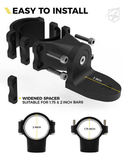 Xprite - Soporte para poste de bandera resistente, soporte de luz de látigo, aleación de aluminio CNC 6061, soporte de montaje de luz ajustable rápido de 360°, compatible con Polaris Rzr XP Can-Am x3,