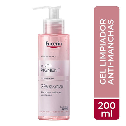 Eucerin Anti-Pigment Gel Limpiador Facial 200ml Exfoliante Gentil Anti Manchas. Reducción de manchas oscuras, unifica el tono natural ideal para todo tipo de piel