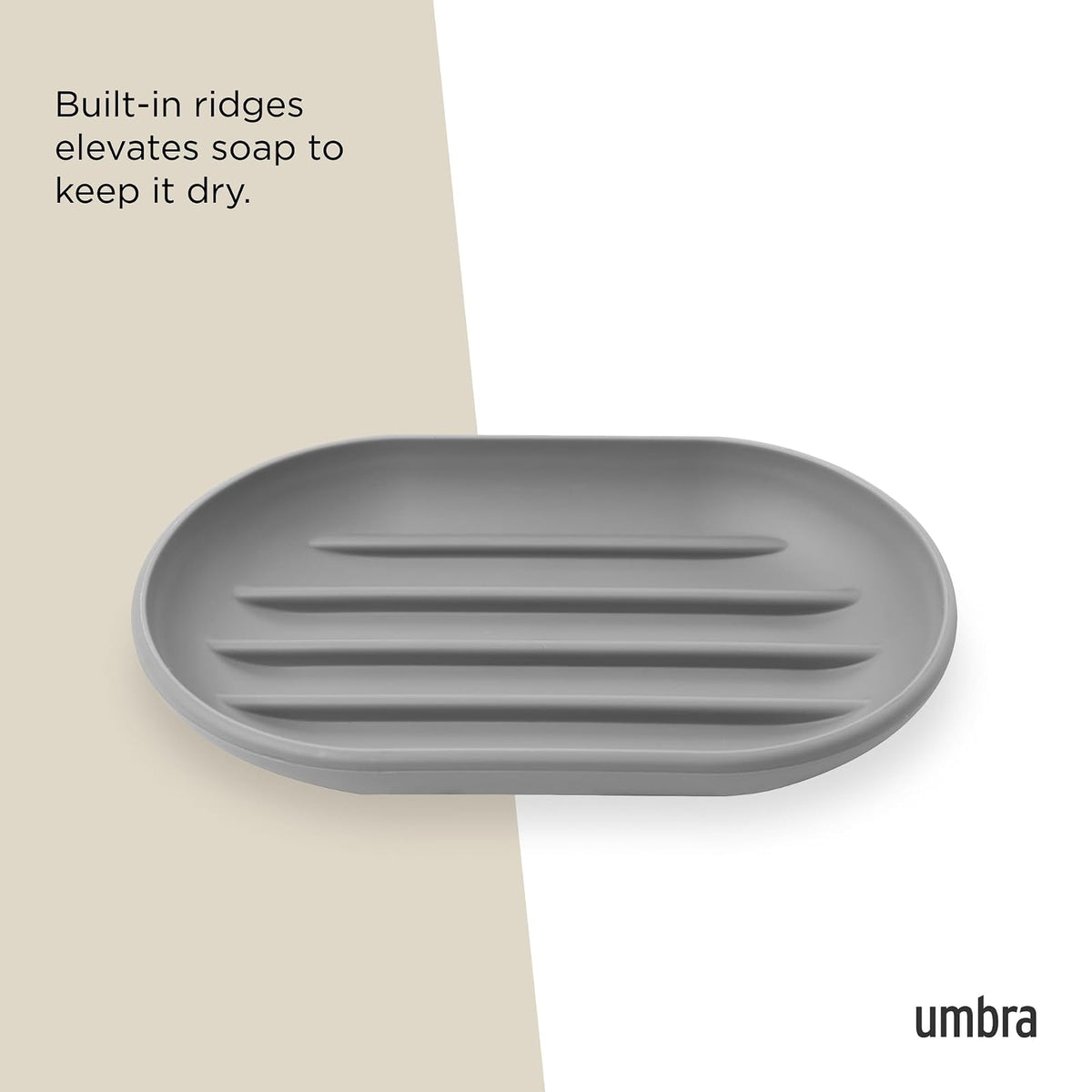 Umbra | Jabonera Touch, Diseño Minimalista, Color Gris
