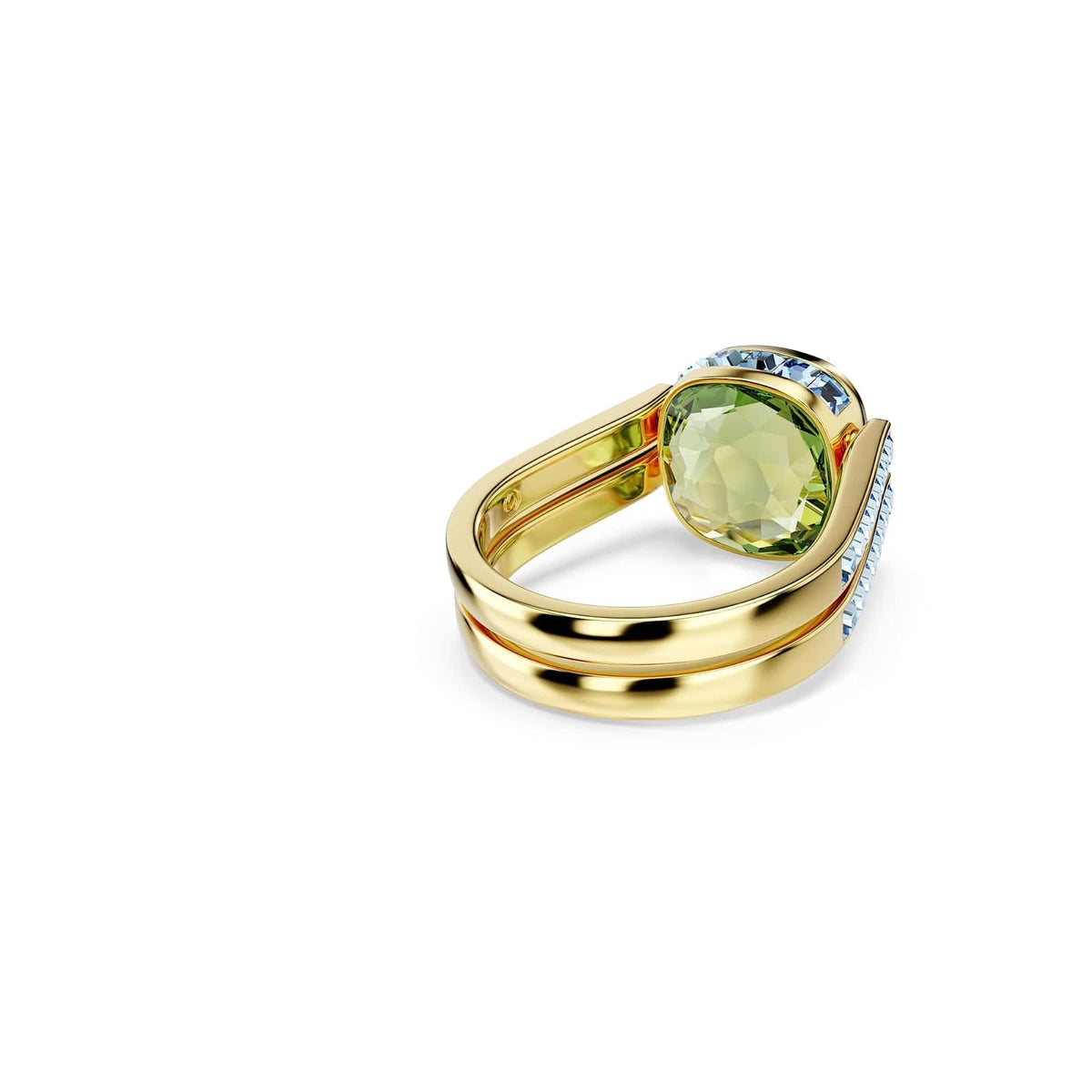 Swarovski Chroma Collection - Anillo con forma de cojín, multicolor, chapado en oro