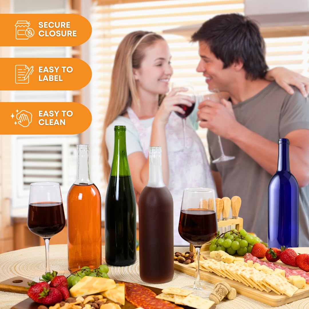 FastRack W5 - Botellas de vino verde champaña (750 ml, 6 unidades)