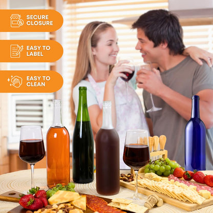 FastRack W5 - Botellas de vino verde champaña (750 ml, 6 unidades)