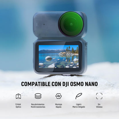 NEEWER CPL Filtro Compatible con dji Osmo Nano, Filtro Polarizador Circular Ajustable Rosca Objetivo de Action CAM, Accesorios de Vidrio Óptico Multicapa con Protector de Pantalla de Vidrio Templado