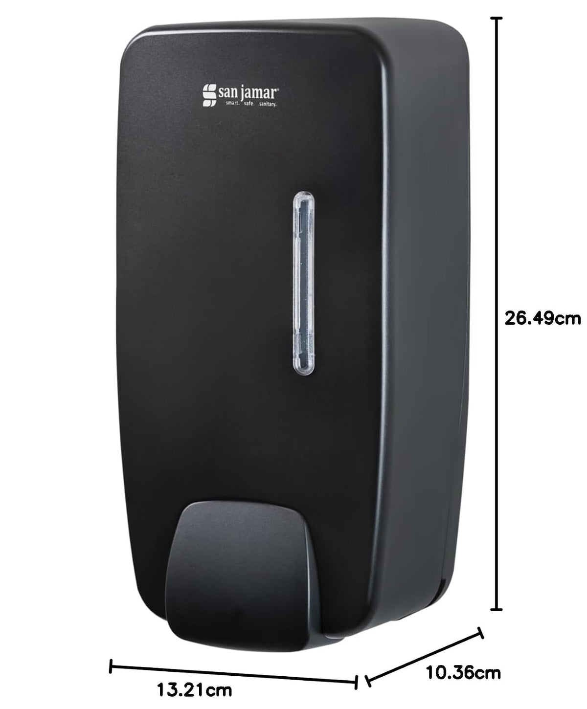 San Jamar Timeless Dispensador de jabón de Espuma Manual, Negro, Compatible con jabón Universal a Granel, Montaje en Pared, con Ventana de visualización