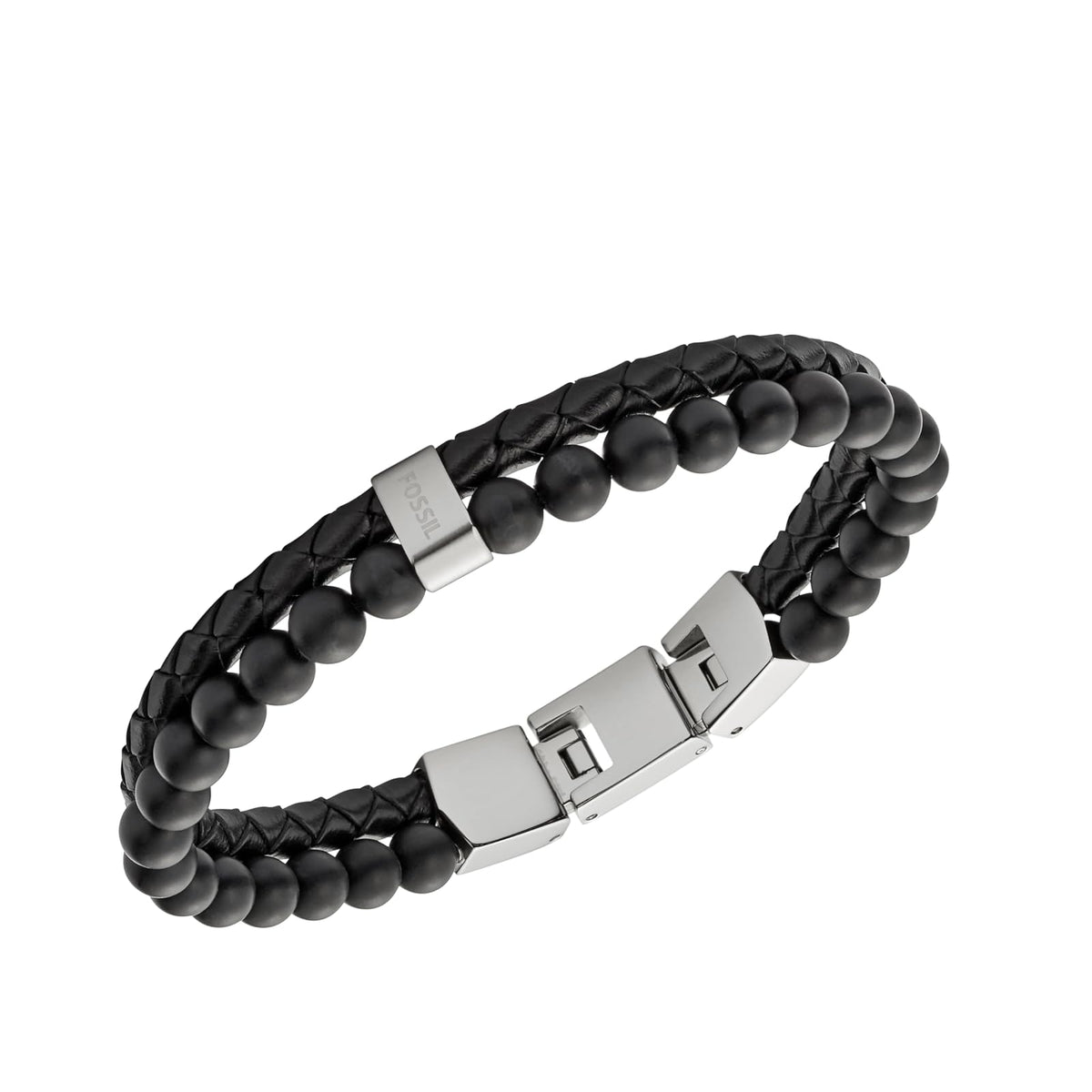 Fossil - Pulsera doble de piel para hombre
