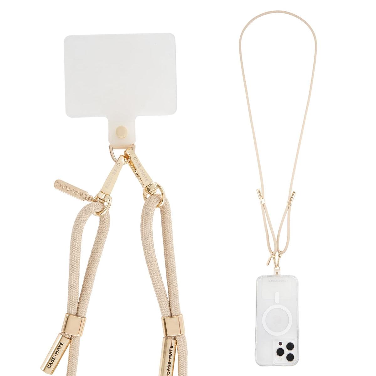 Case-Mate Correa Cruzada para Teléfono con Dije, Compatible con iPhone y Samsung - beige
