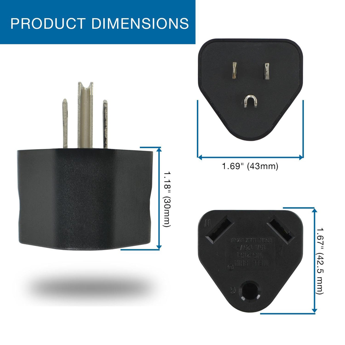 Conntek 14101 15A a TT-30R - Adaptador de Enchufe para RV, Color Negro