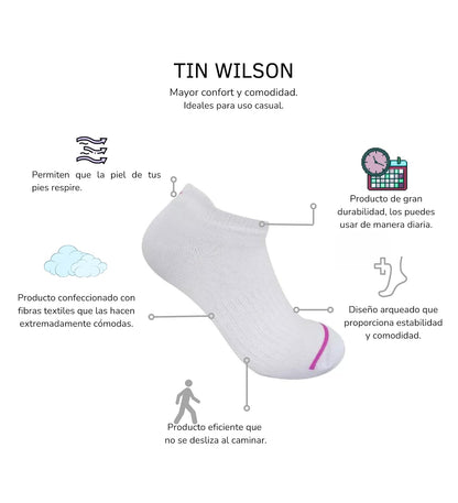 Wilson10 Piezas Tin para Niñas, color Blanco, Talla CH (18-19 CM), 8839