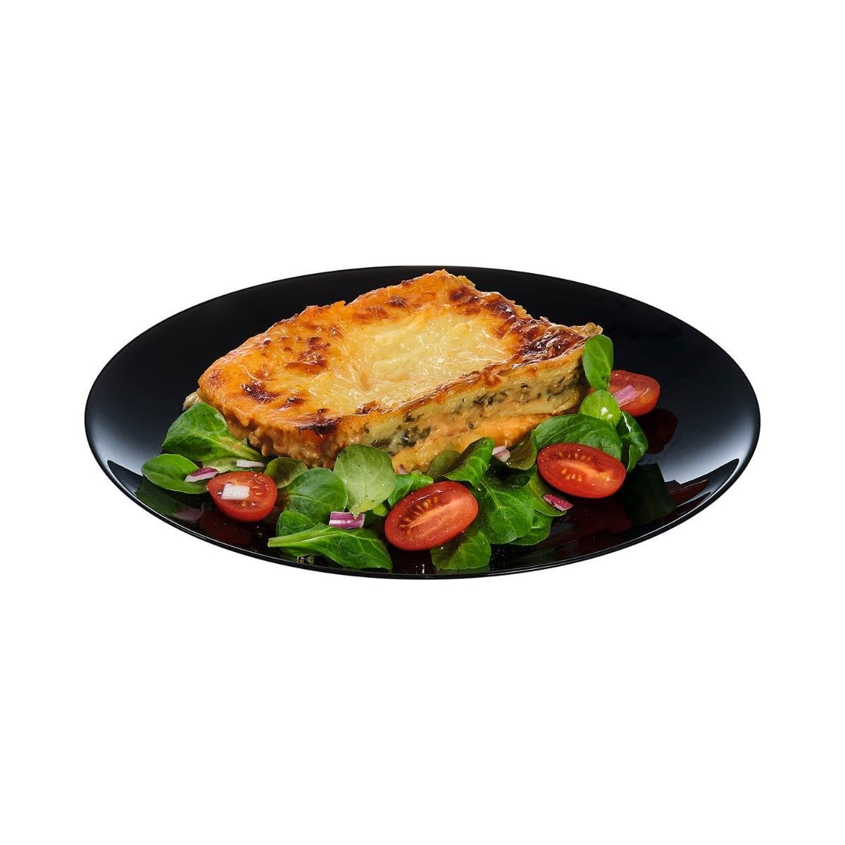 Luminarc 307-5973 Juego 6 Platos Trinche o Llanos Estilo Moderno, Elaborada Cerámica con Acabado Brillante, Colección Zelie Arcopal, Negro, 25 cm, Hecho en Francia