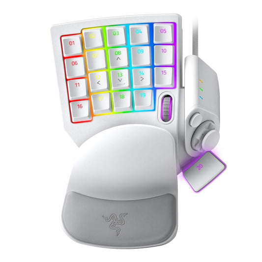 Razer Tartarus Pro Gaming Keypad: Mercury White | Disparador rápido, funcionamiento ajustable, 32 teclas programables, macro personalizables, iluminación Chroma RGB