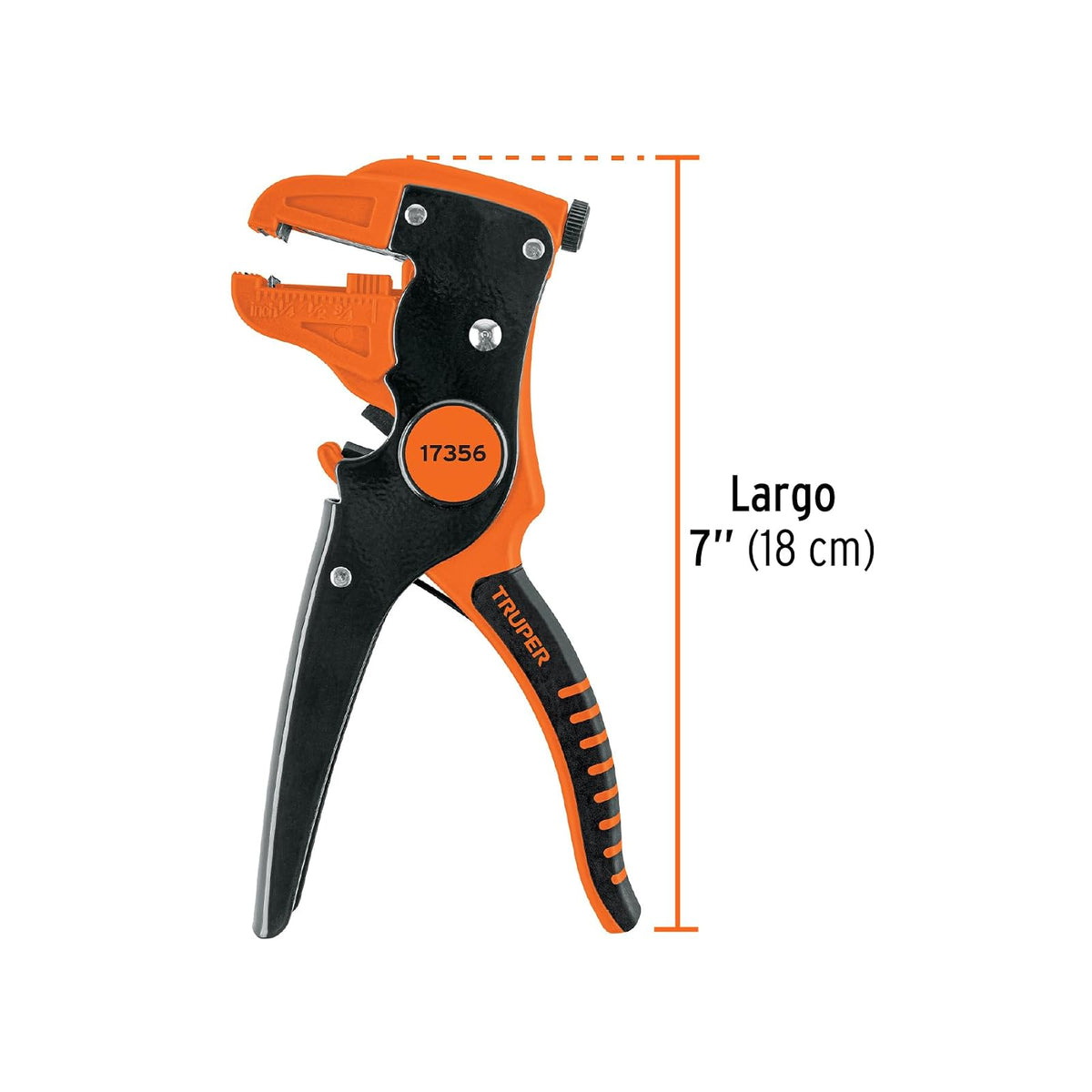 Truper PE-CA, Pinza 7" pela cables automática 24 a 10 AWG