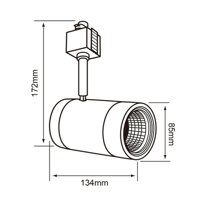 Tecnolite Lámpara Spot de Riel LED Dirigible YSNLED-013/B, 14.5 W, Luz Suave Cálida, Blanco