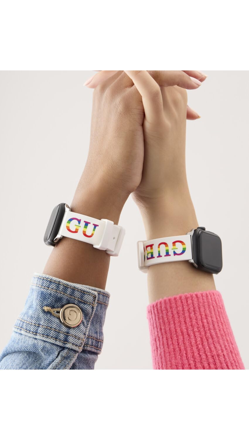 GUESS Correa de reloj inteligente para Dama compatible con Apple Watch (38MM-40MM) Blanco