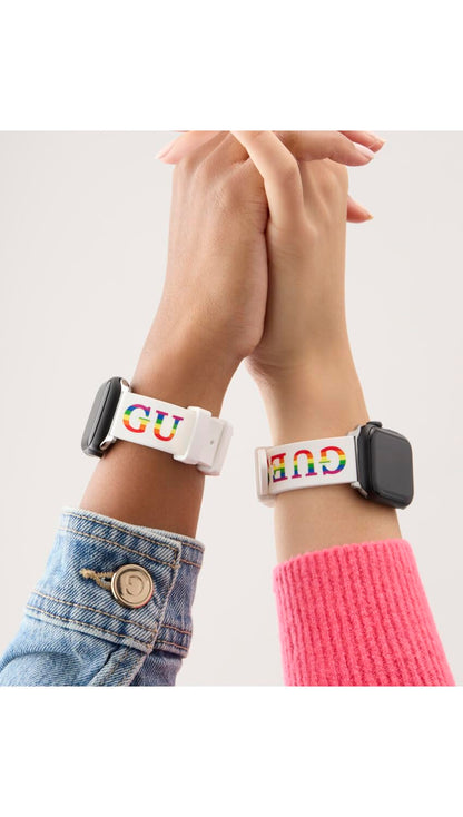 GUESS Correa de reloj inteligente para Dama compatible con Apple Watch (38MM-40MM) Blanco