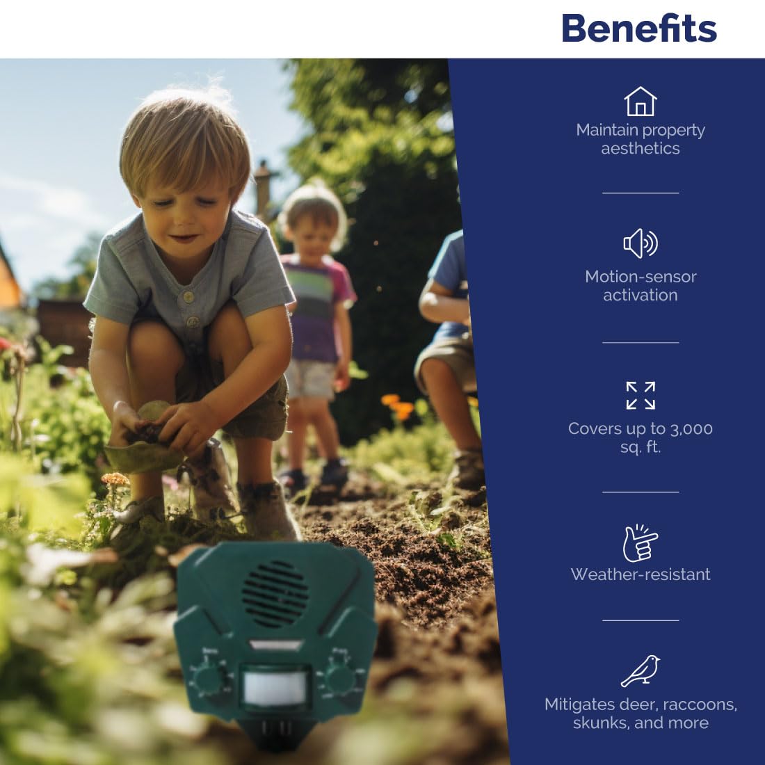 Bird-X Solar Yard Gard Electronic Animal Repeller keeps unwanted pests out of your yard with ultrasonic sound-waves
