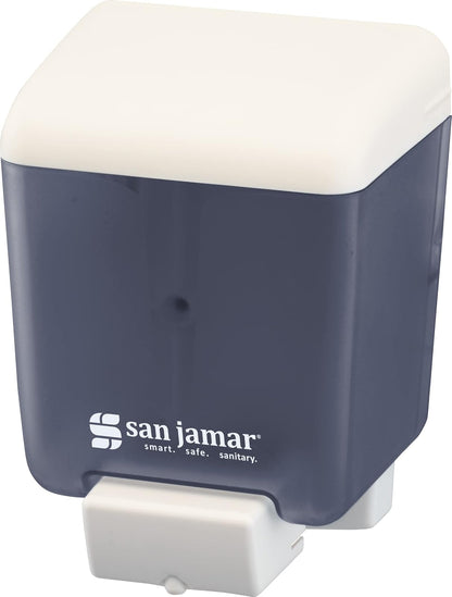 San Jamar Dispensador de jabón Manual de plástico clásico, dispensador desinfectante de Manos con compatibilidad Universal para el hogar, baño, Cocina, restaurantes, 30 onzas, Azul ártico
