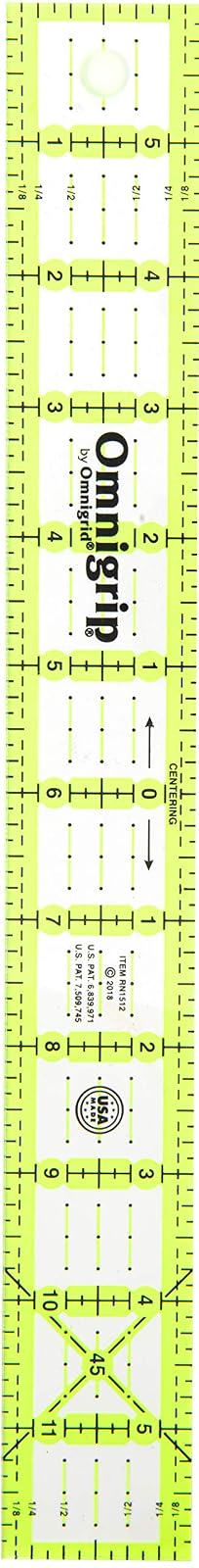 Omnigrid Regla de Acolchado Antideslizante - Rectangular - 1-½" x 12"