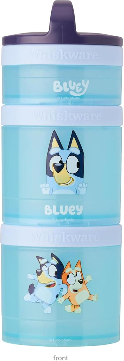 Whiskware Recipientes Apilables para Snacks, Sistema Solar - azul - azul - azul - 1 - 3 cup+1 cup+1 cup (Pack of 1) - Bluey
