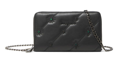 Desigual Cartera larga para mujer, Negro, U