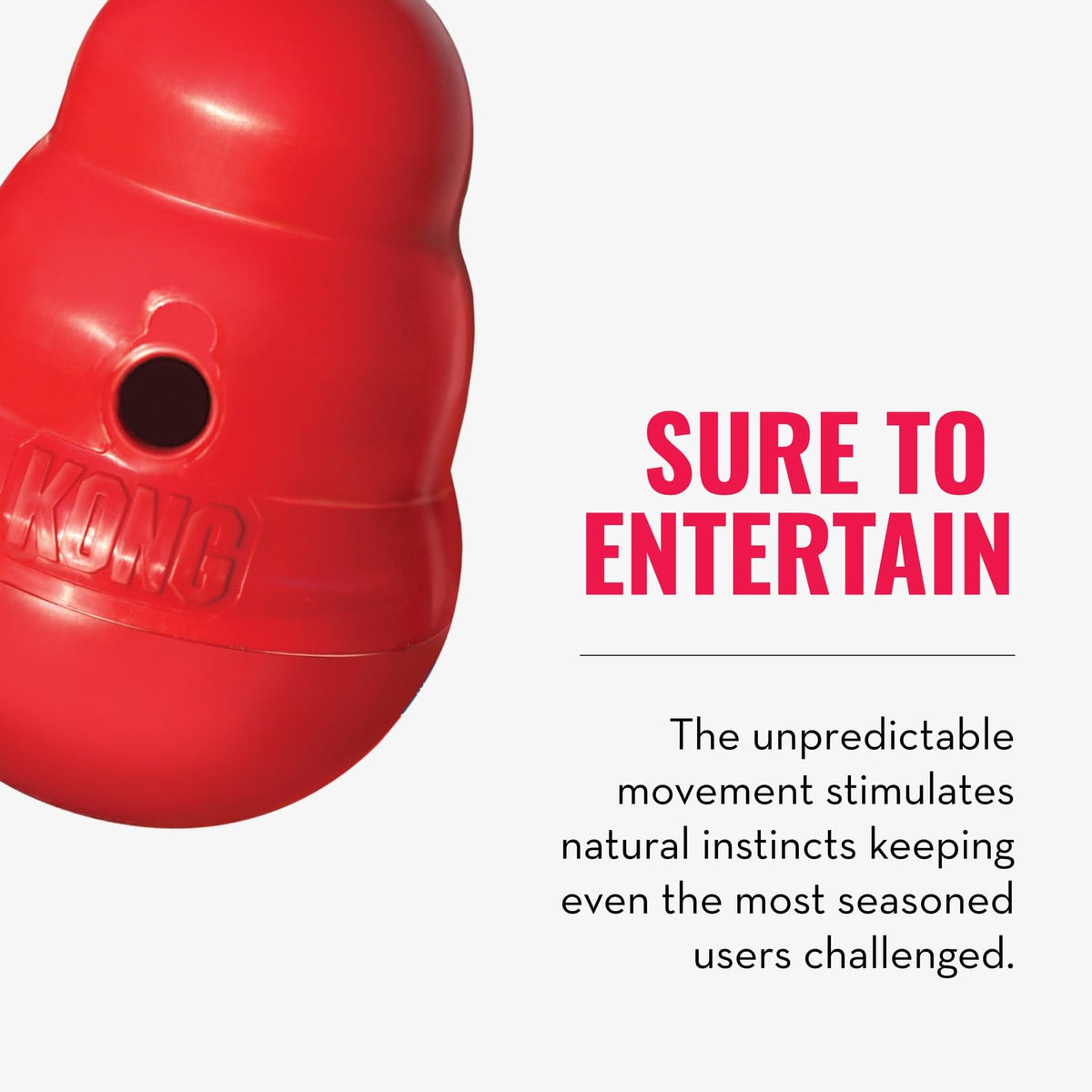 Kong Wobbler Juguete para Perro con Dispensador para , color Rojo, Grande