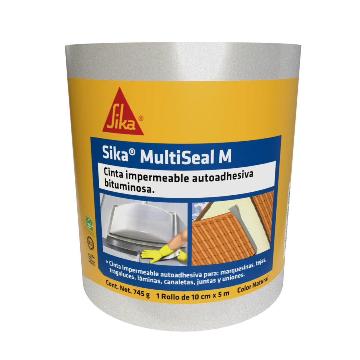 SIKA - Cinta Autoadhesiva Impermeable - Sika MultiSeal M - Aluminio - Cinta Asfáltica Autoadhesiva para Juntas y Traslapes - Rollo 5m x 10cm