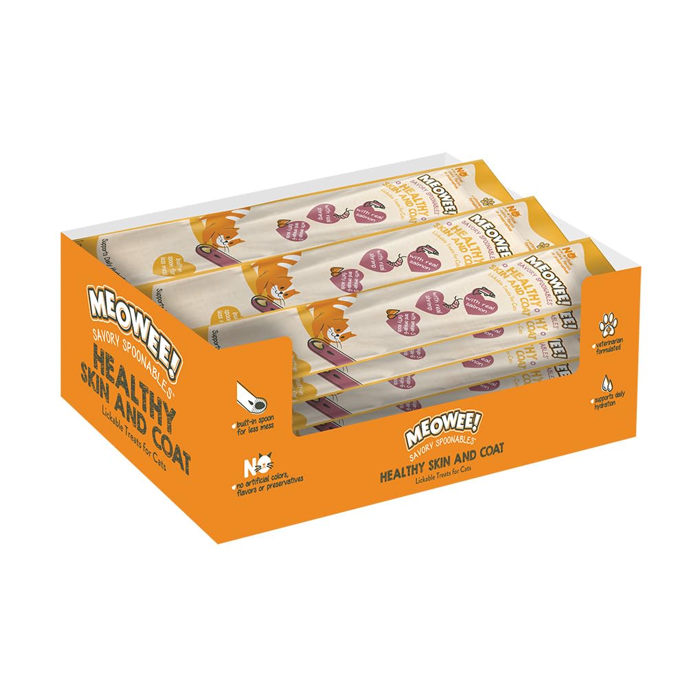 Meowee! Premio para Gato Omega 3 y 6 Piel Sana y Pelaje Brillante 20 pzas