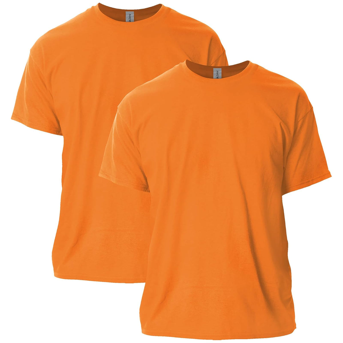 Gildan Playera Ultra Cotton G2000 Multipack para Hombre, Ajuste Clásico - Naranja de seguridad (paquete de 2) - XXL