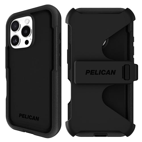 Pelican - Funda Resistente para iPhone 16 Pro [Compatible con MagSafe] con Protección contra Caídas de Grado Militar de 16 Pies, Negro