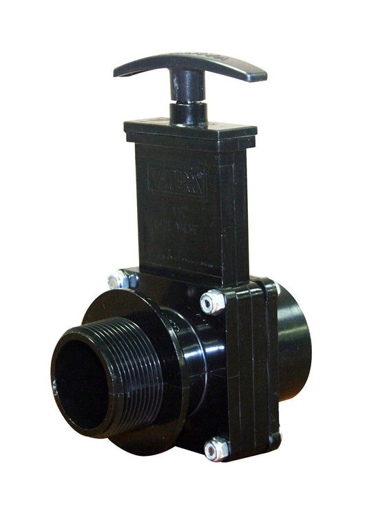 Valterra Válvula de Compuerta ABS Negro 1-1/2 Pulgadas FPT x MPT 7108