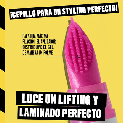 NYX Professional Makeup The Brow Glue Crazy Lift, Gel de Cejas con fijación extrema por 24H, efecto laminado, cepillo integrado para precisión, 7ml - (Transparente)